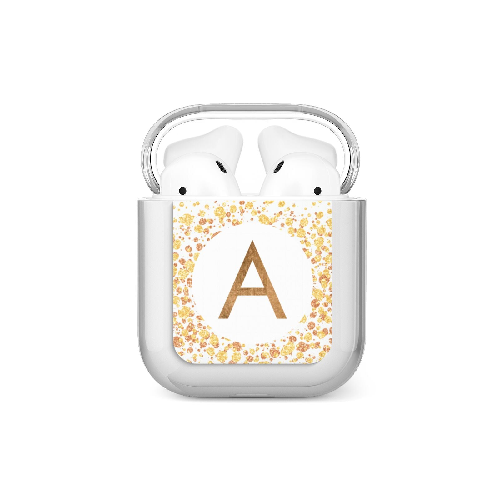 Personalised One Initial Gold Flakes AirPods Case