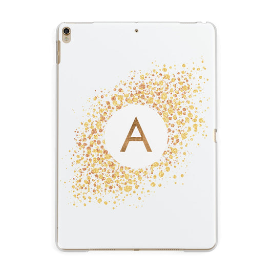 Personalised One Initial Gold Flakes Apple iPad Gold Case