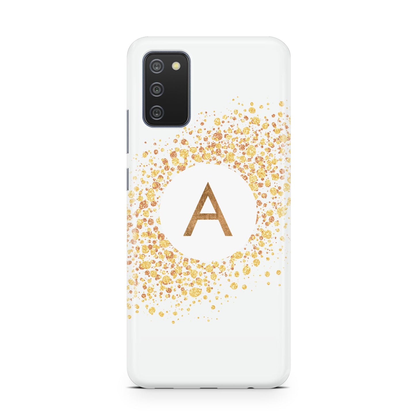 Personalised One Initial Gold Flakes Samsung A02s Case