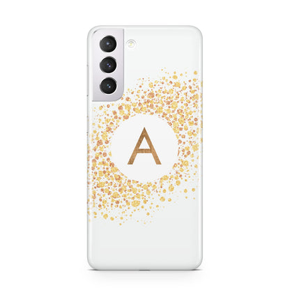 Personalised One Initial Gold Flakes Samsung S21 Case