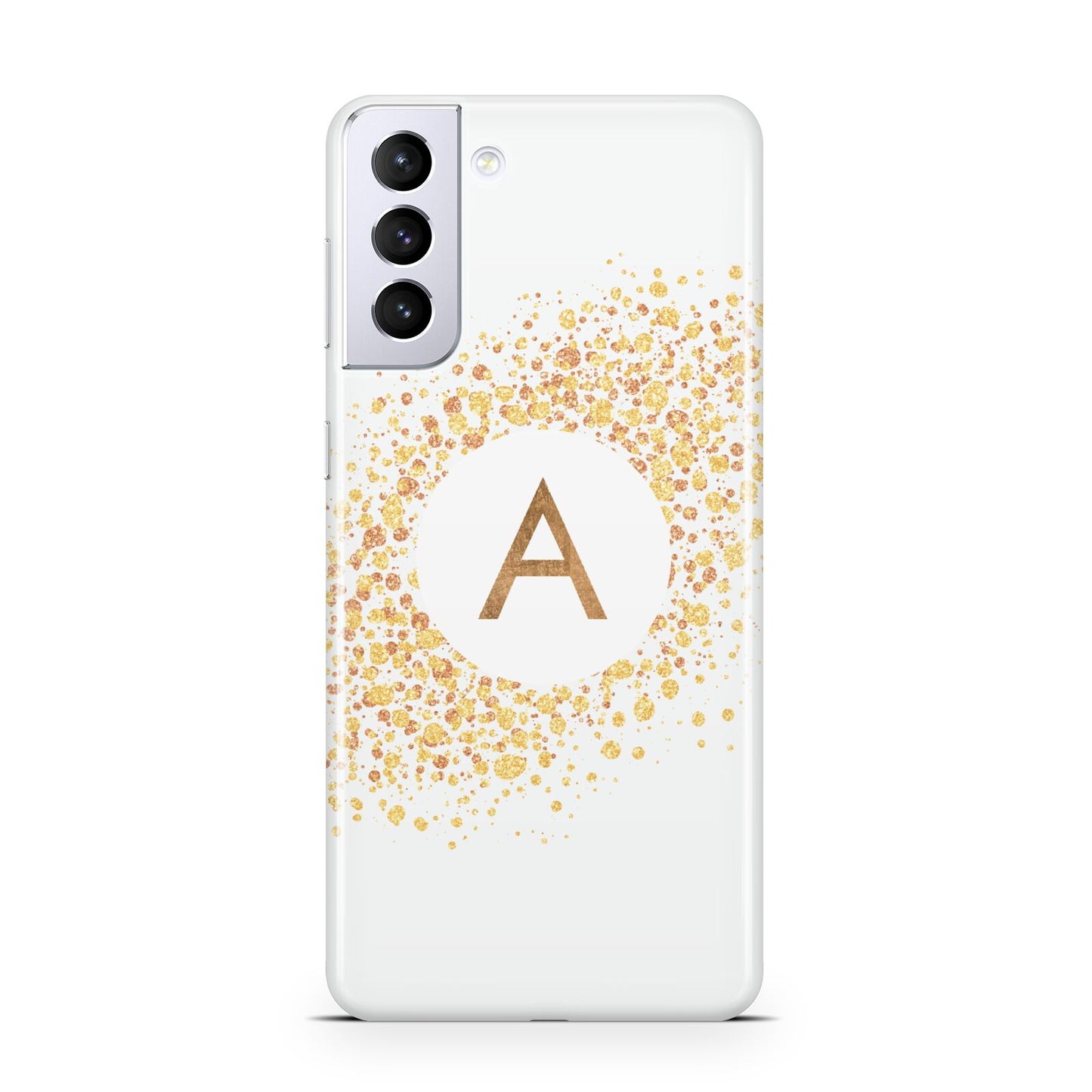 Personalised One Initial Gold Flakes Samsung S21 Plus Case