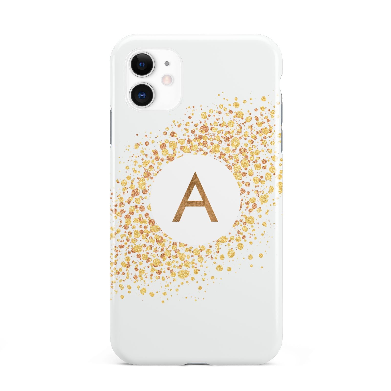 Personalised One Initial Gold Flakes iPhone 11 3D Tough Case