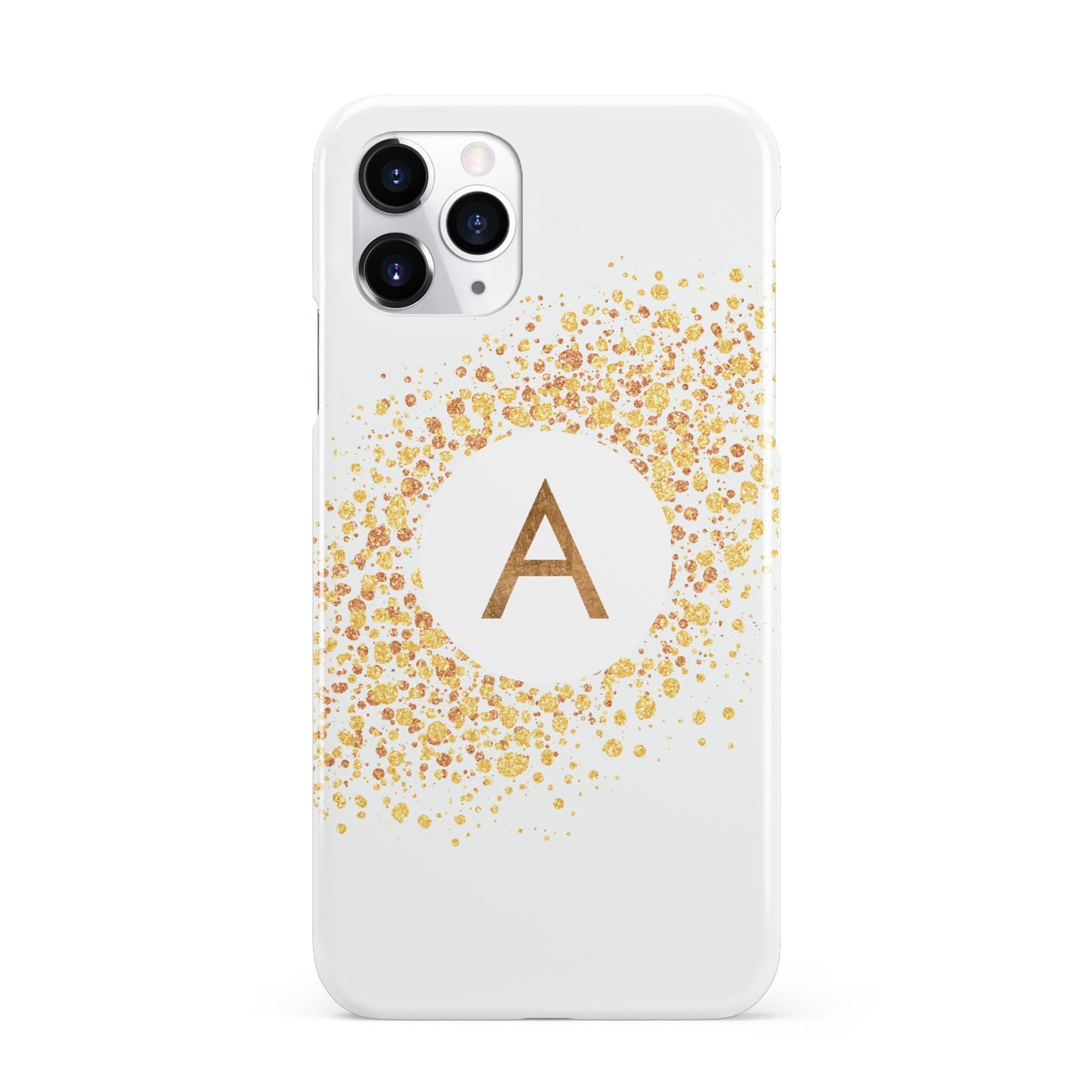 Personalised One Initial Gold Flakes iPhone 11 Pro 3D Snap Case