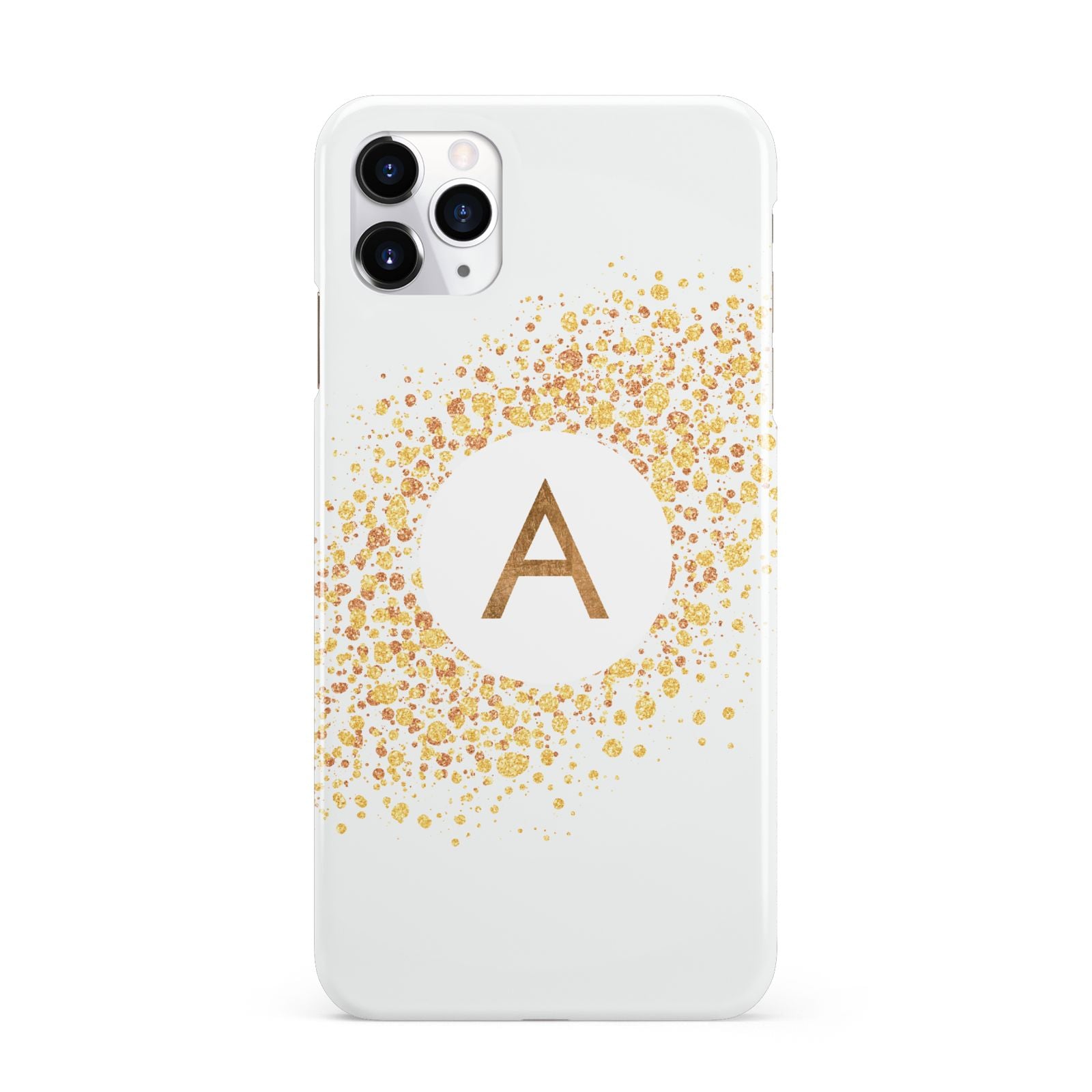 Personalised One Initial Gold Flakes iPhone 11 Pro Max 3D Snap Case