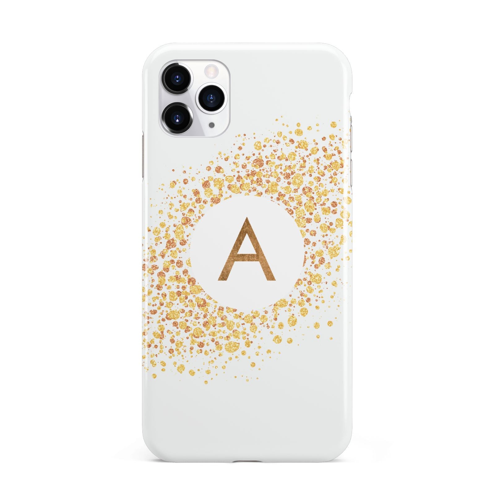 Personalised One Initial Gold Flakes iPhone 11 Pro Max 3D Tough Case