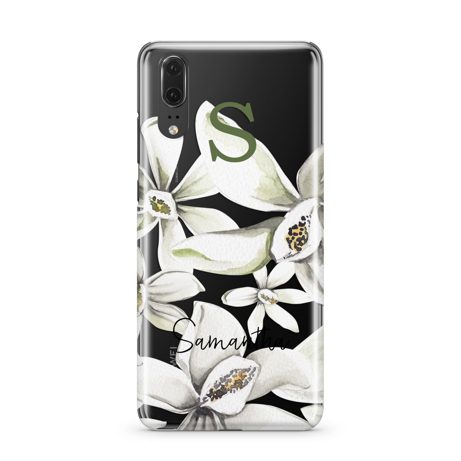 Personalised Orange Blossom Huawei P20 Phone Case