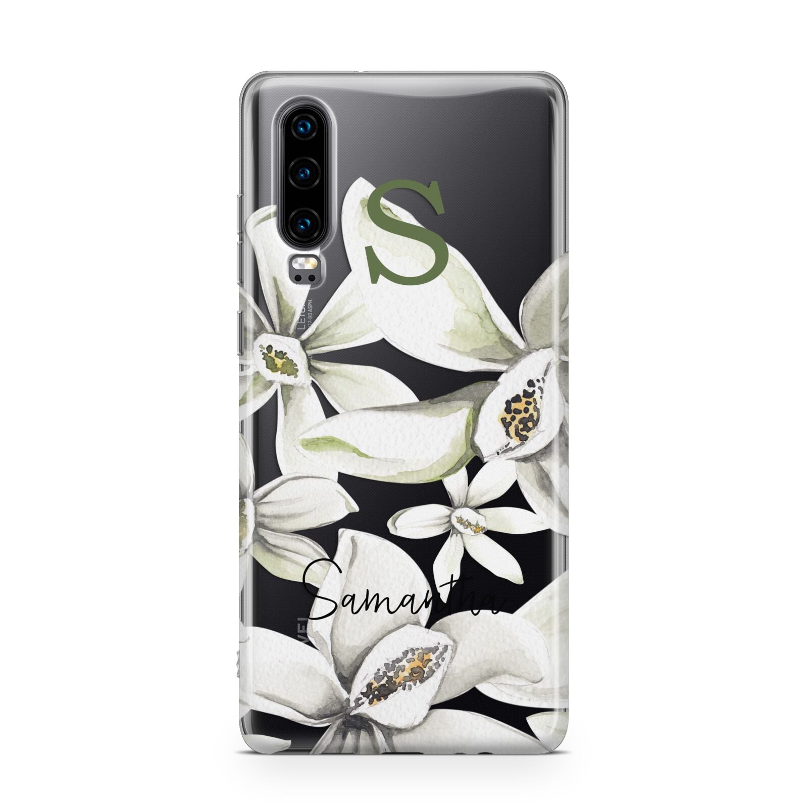 Personalised Orange Blossom Huawei P30 Phone Case