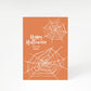 Personalised Orange Cobweb A5 Greetings Card