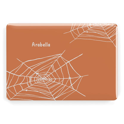 Personalised Orange Cobweb Apple MacBook Case