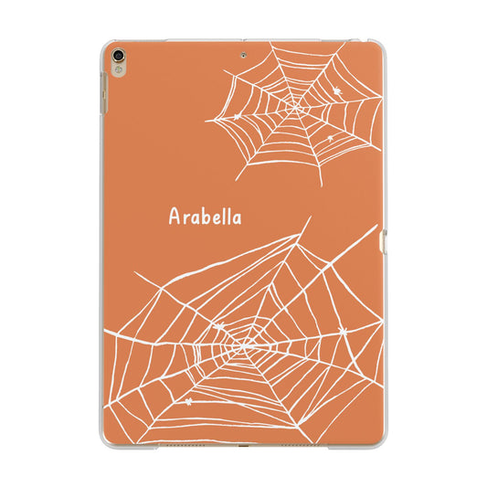 Personalised Orange Cobweb Apple iPad Gold Case