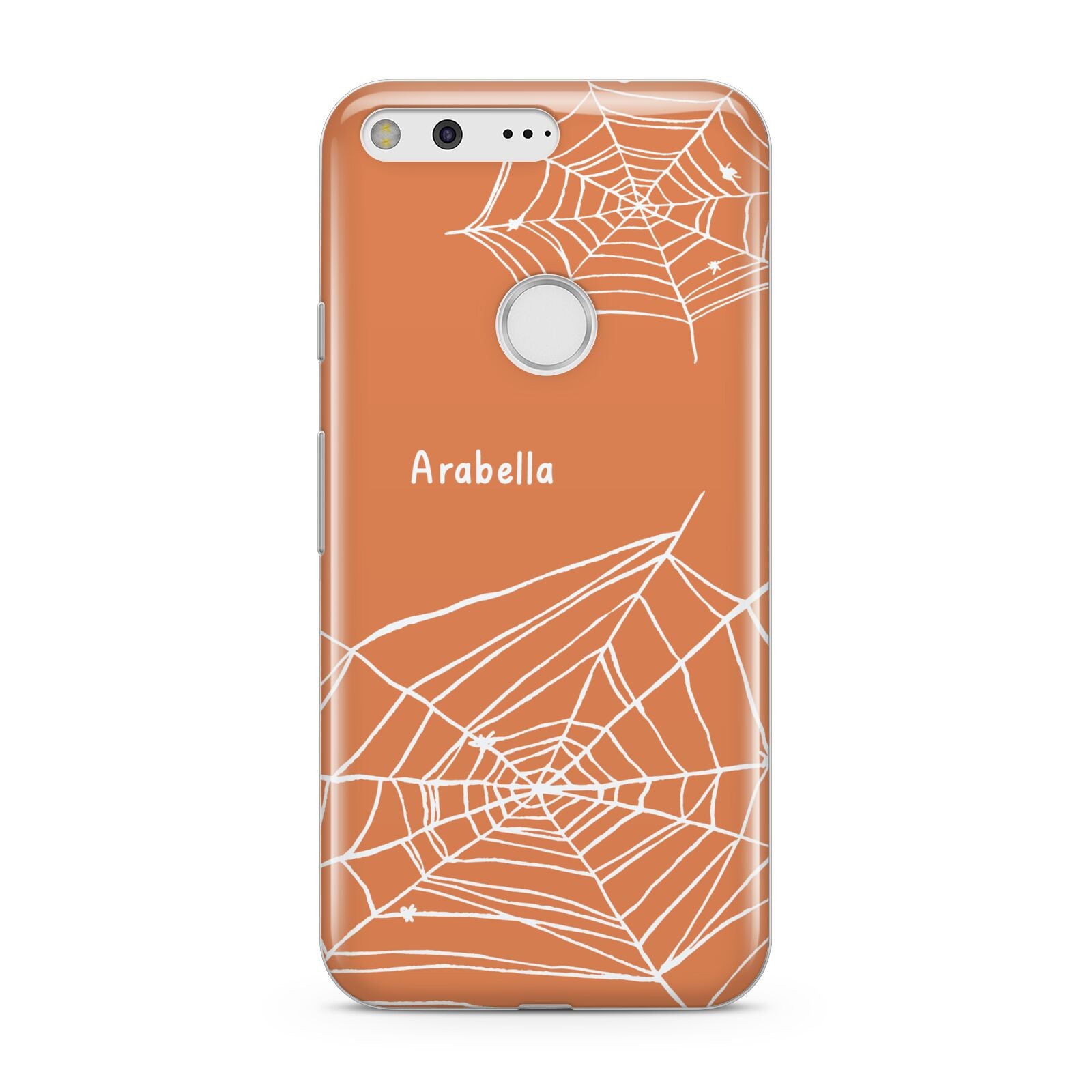 Personalised Orange Cobweb Google Pixel Case