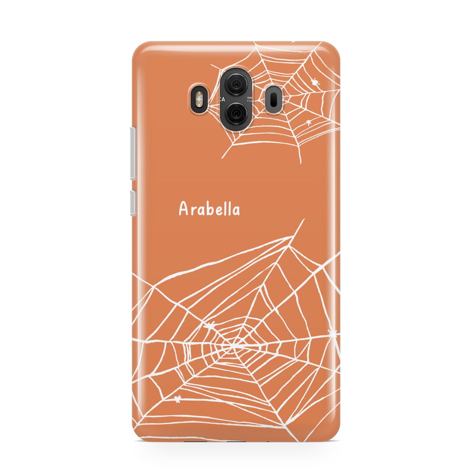 Personalised Orange Cobweb Huawei Mate 10 Protective Phone Case