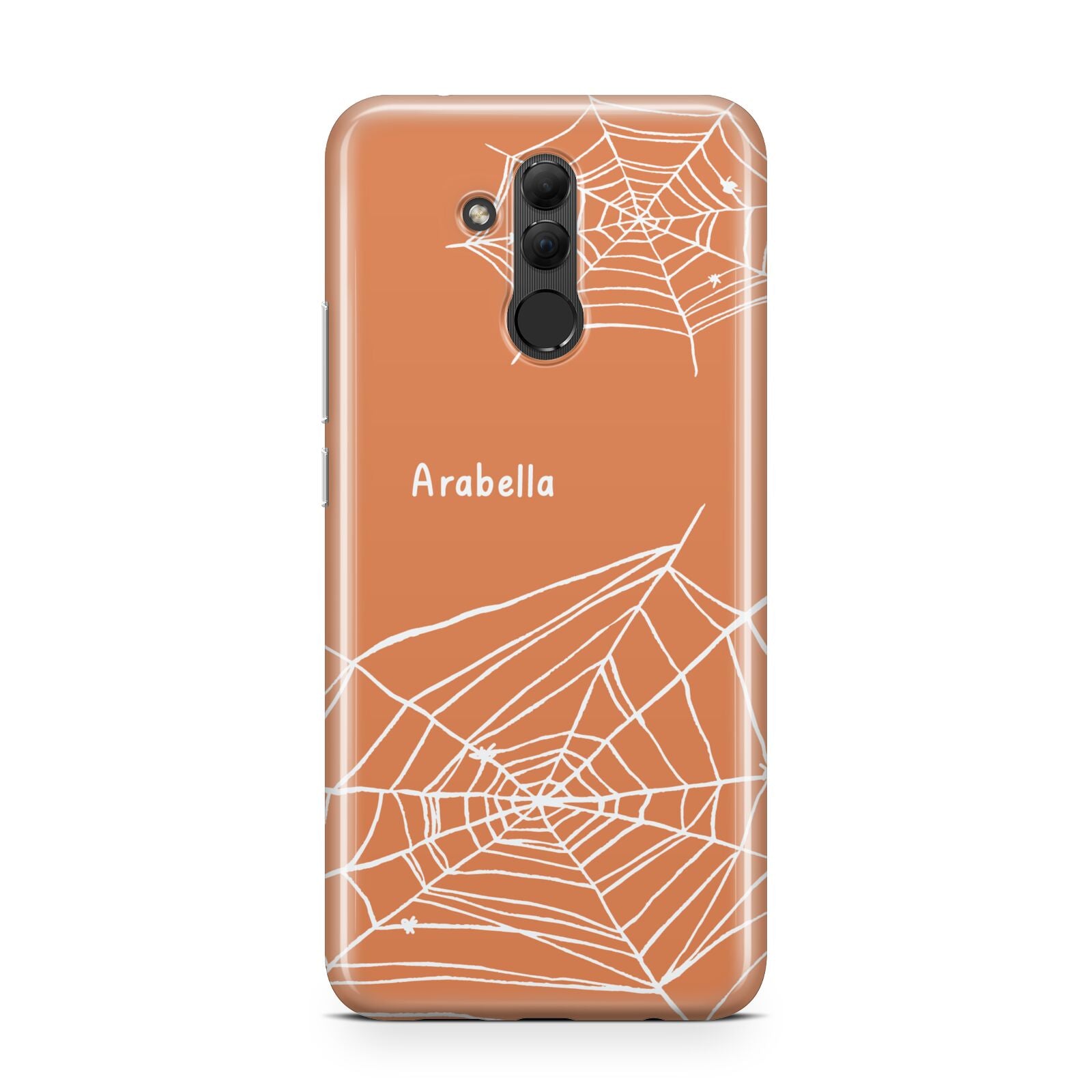 Personalised Orange Cobweb Huawei Mate 20 Lite