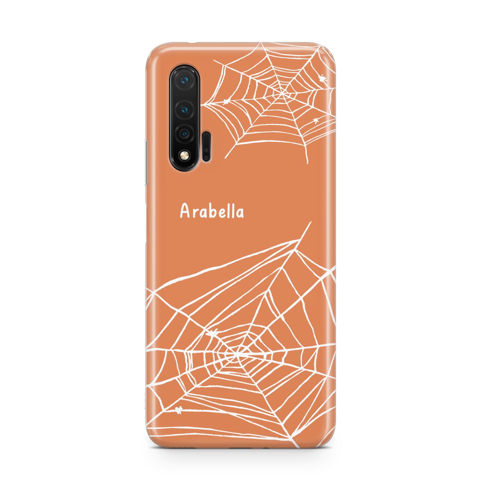 Personalised Orange Cobweb Huawei Nova 6 Phone Case