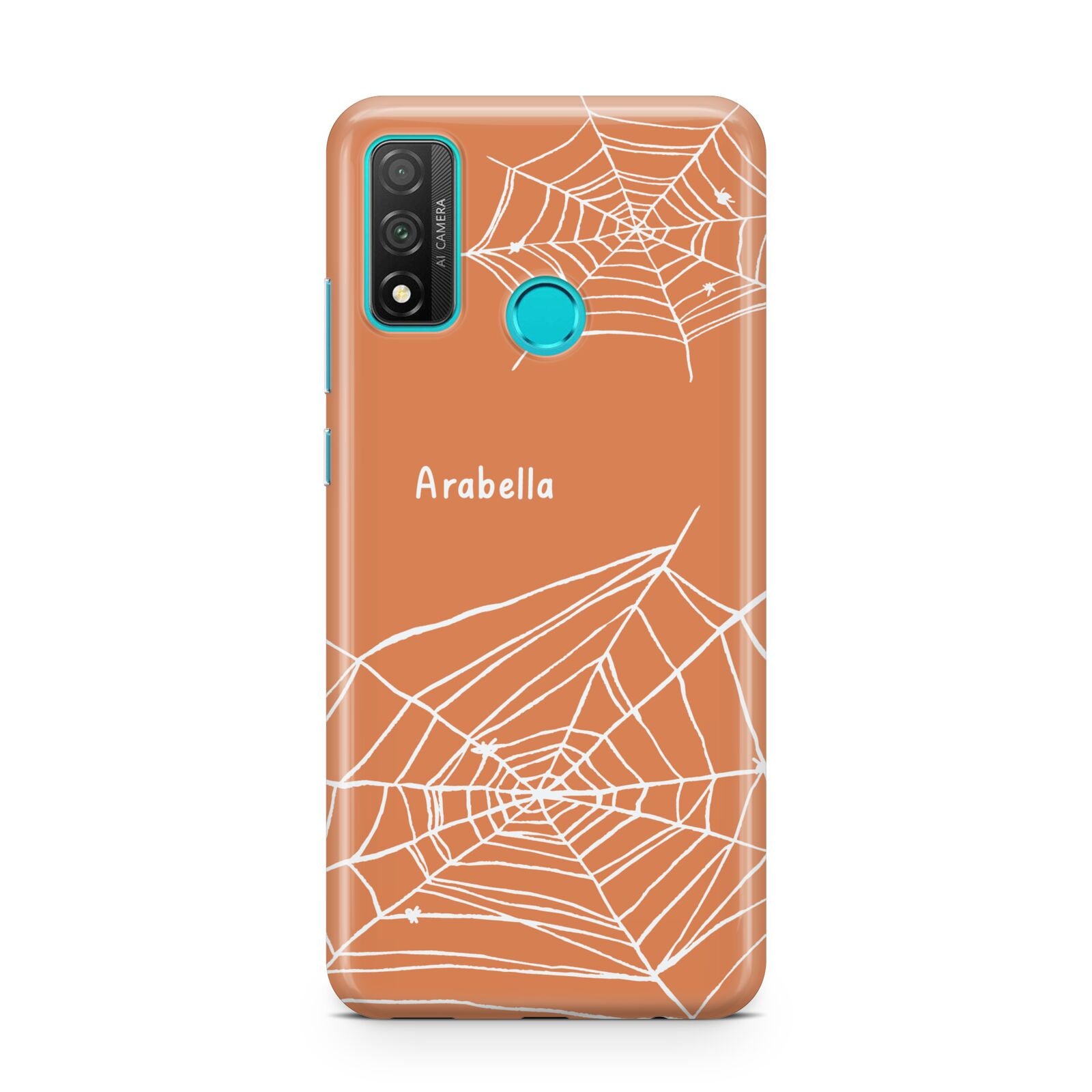 Personalised Orange Cobweb Huawei P Smart 2020