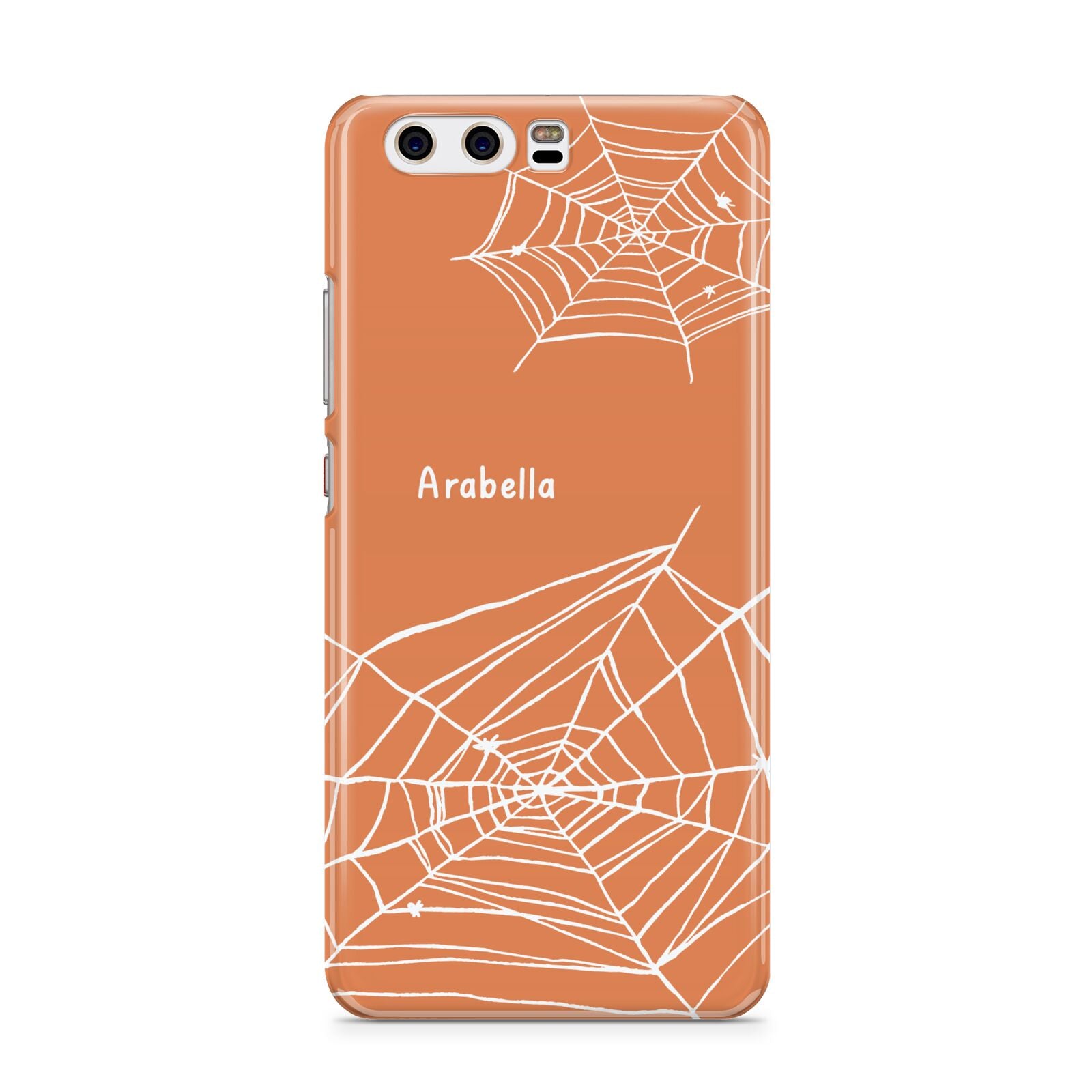 Personalised Orange Cobweb Huawei P10 Phone Case