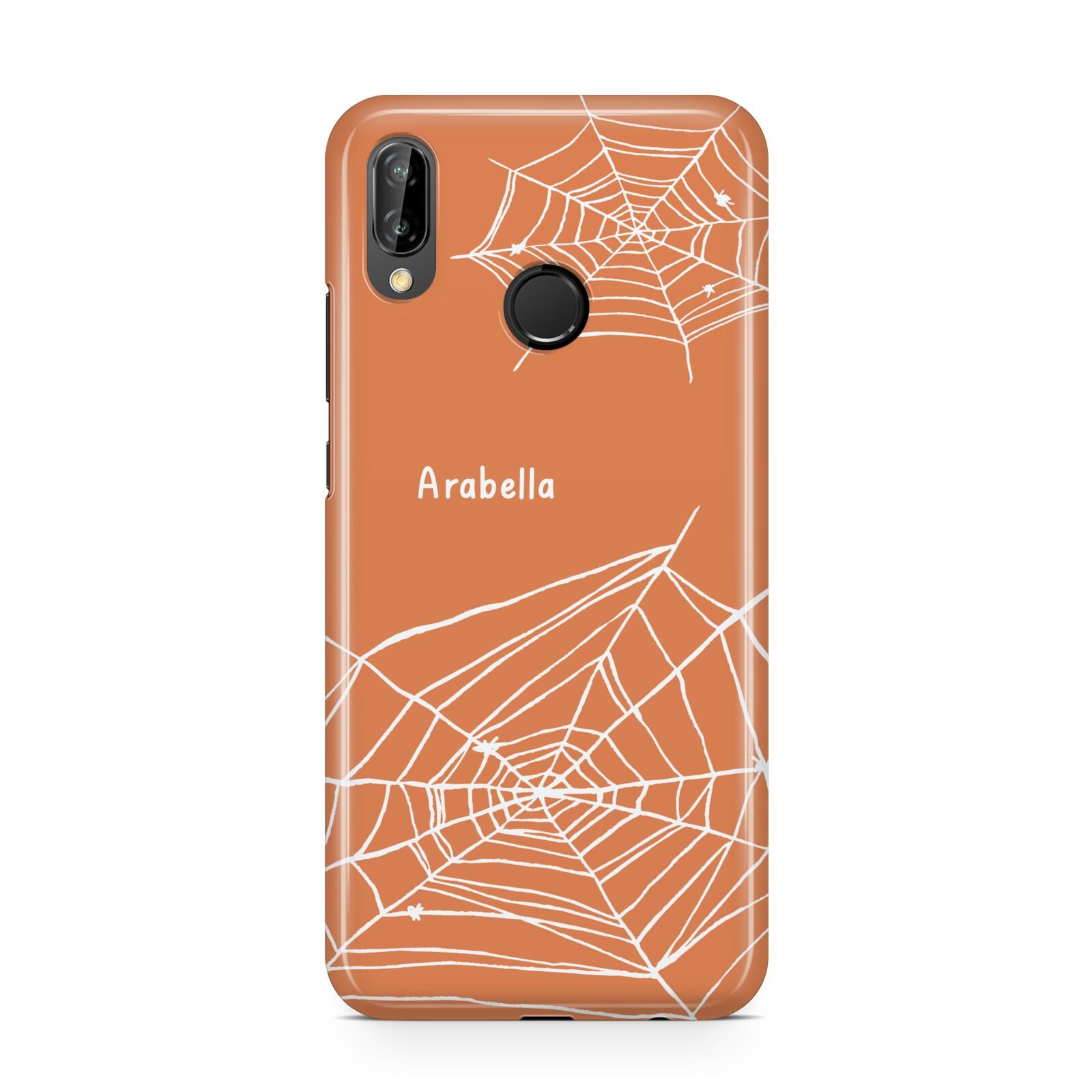 Personalised Orange Cobweb Huawei P20 Lite Phone Case