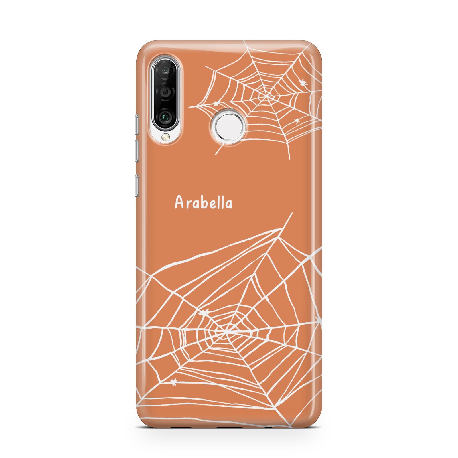 Personalised Orange Cobweb Huawei P30 Lite Phone Case