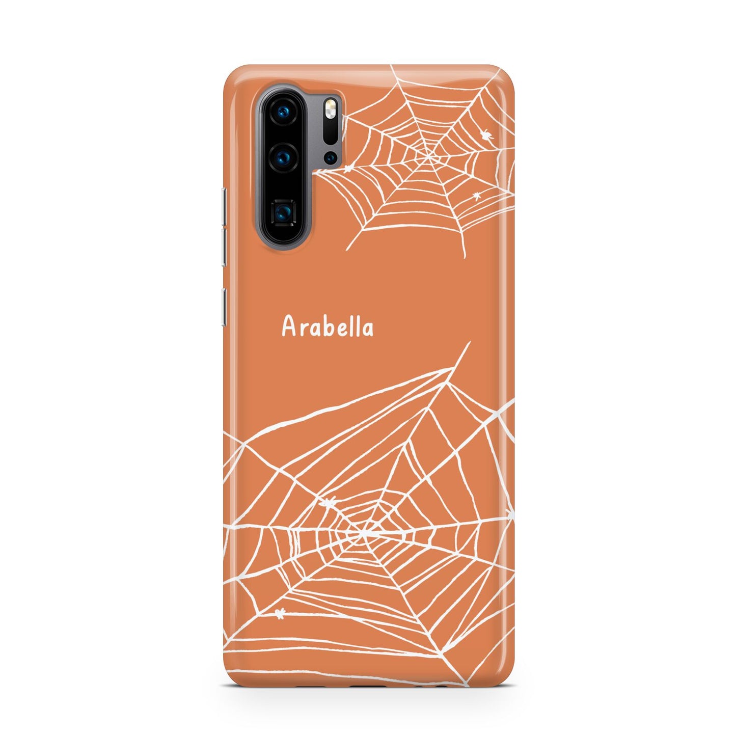 Personalised Orange Cobweb Huawei P30 Pro Phone Case