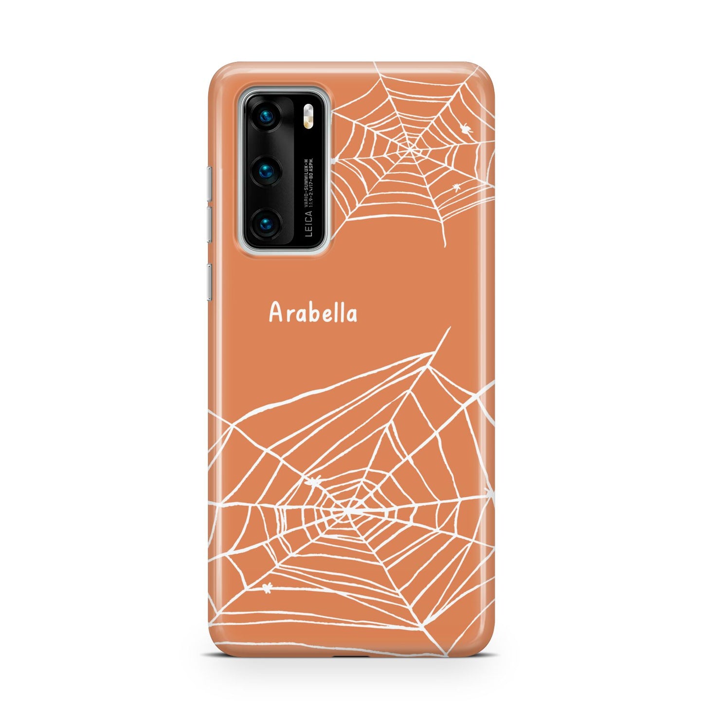 Personalised Orange Cobweb Huawei P40 Phone Case