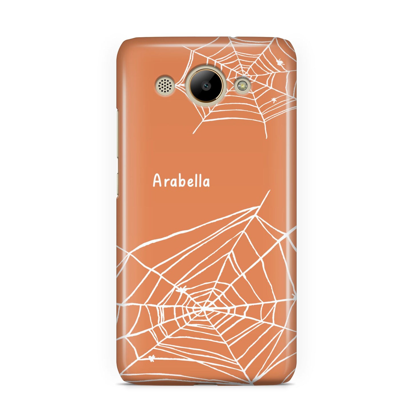 Personalised Orange Cobweb Huawei Y3 2017