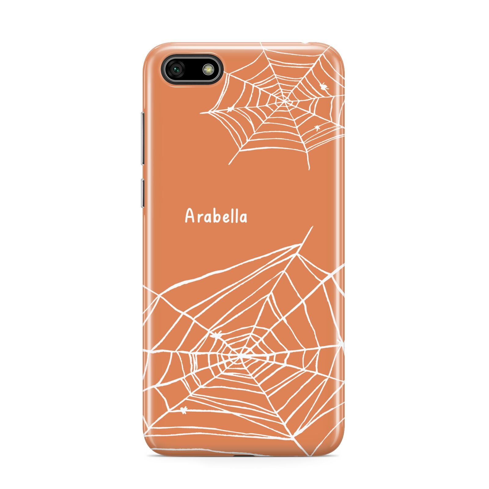 Personalised Orange Cobweb Huawei Y5 Prime 2018 Phone Case