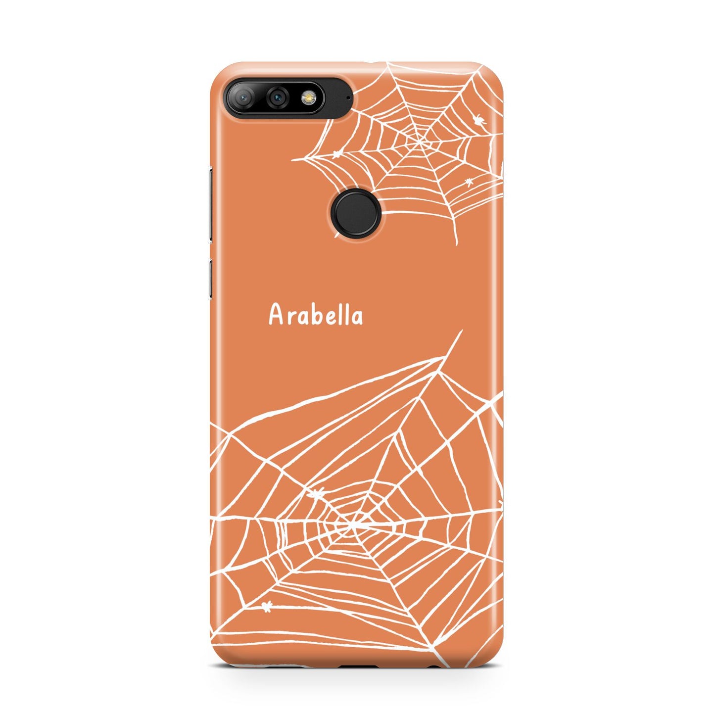 Personalised Orange Cobweb Huawei Y7 2018