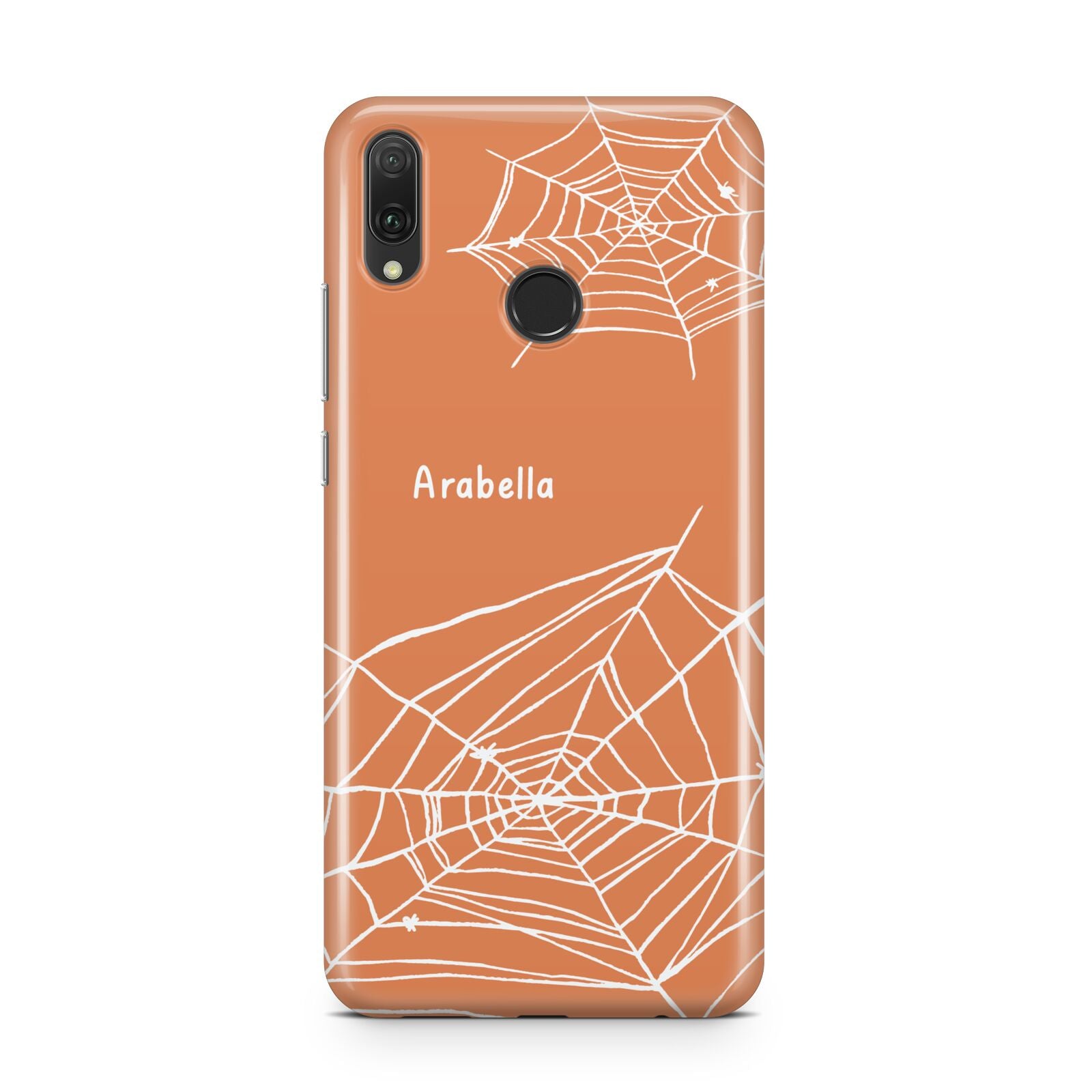 Personalised Orange Cobweb Huawei Y9 2019