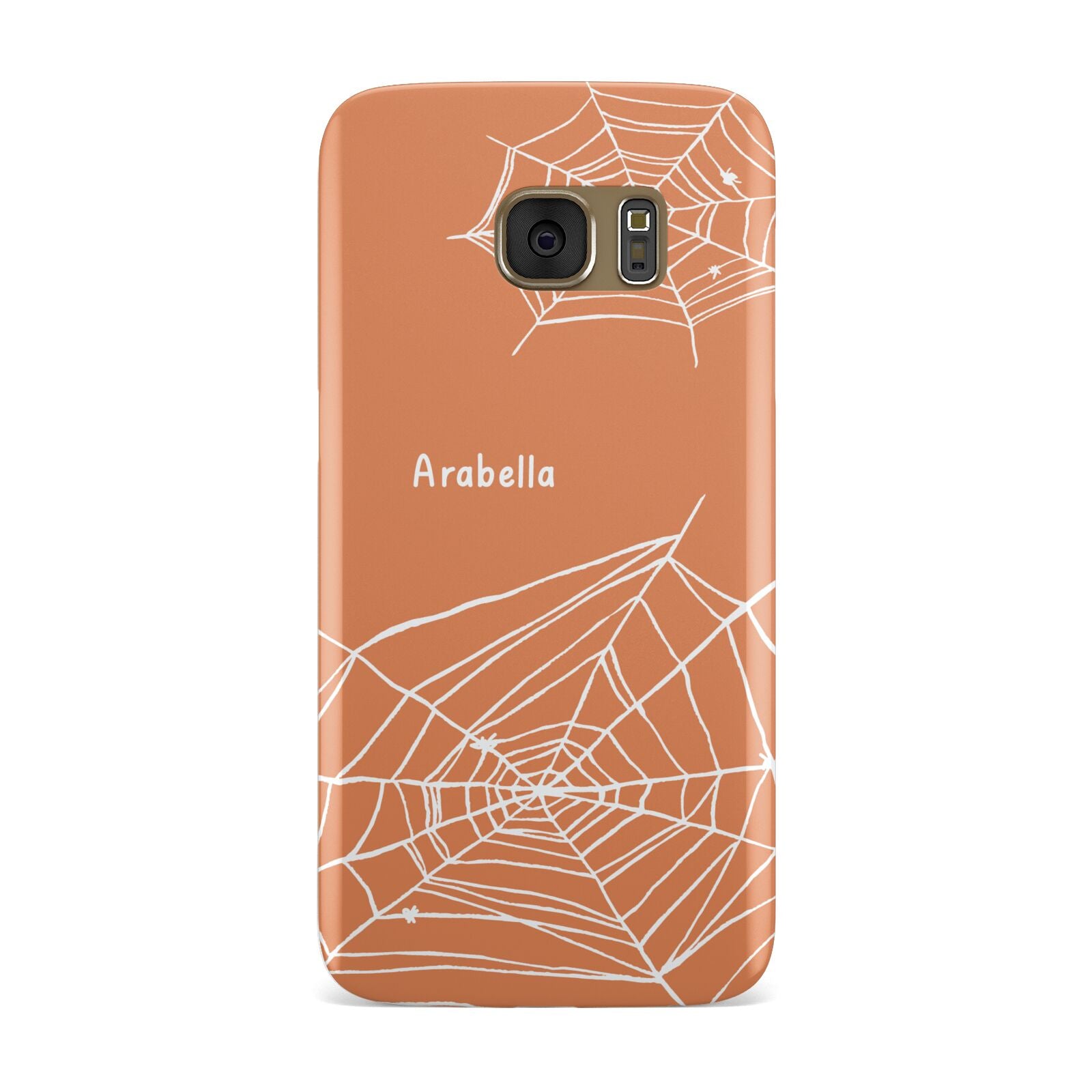 Personalised Orange Cobweb Samsung Galaxy Case