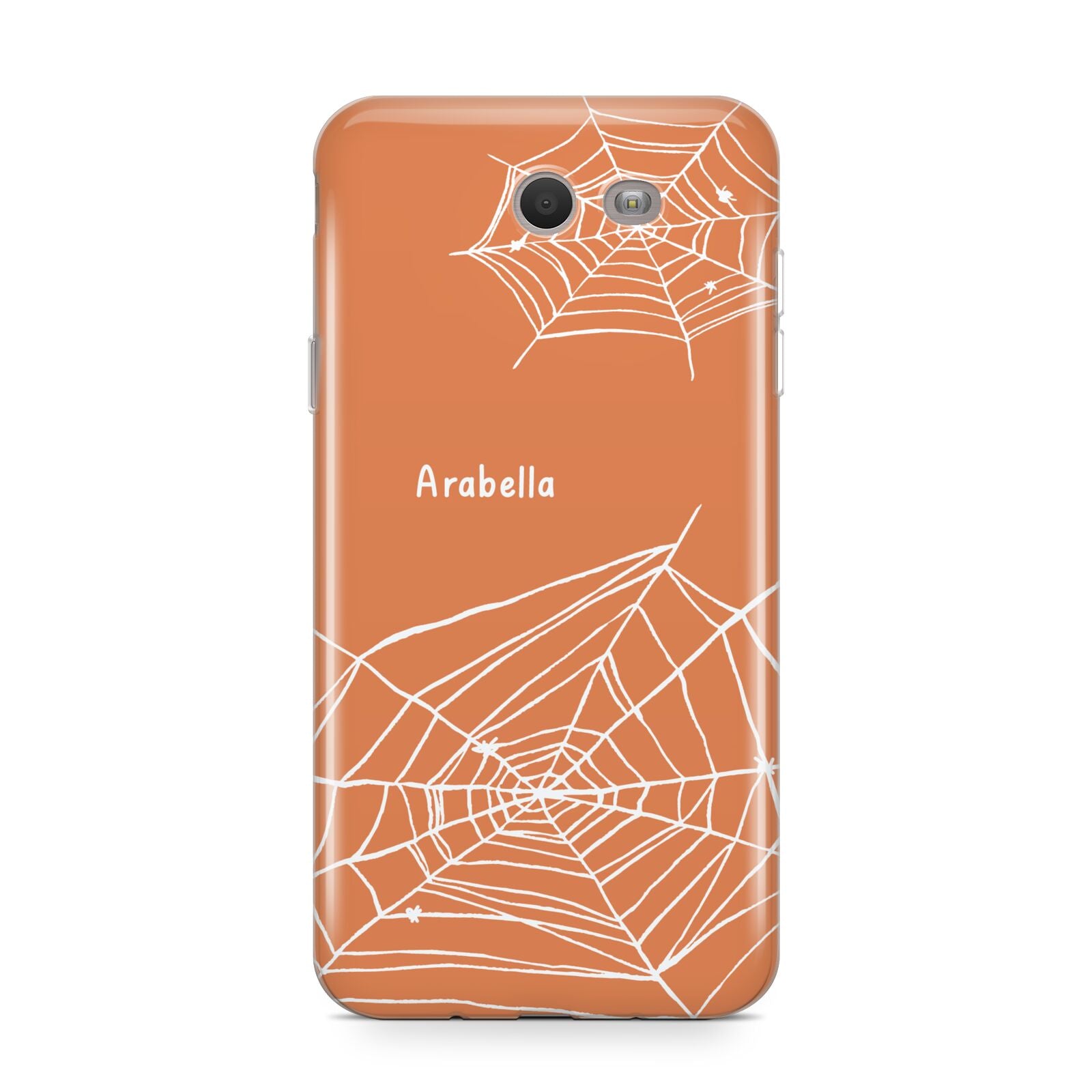 Personalised Orange Cobweb Samsung Galaxy J7 2017 Case