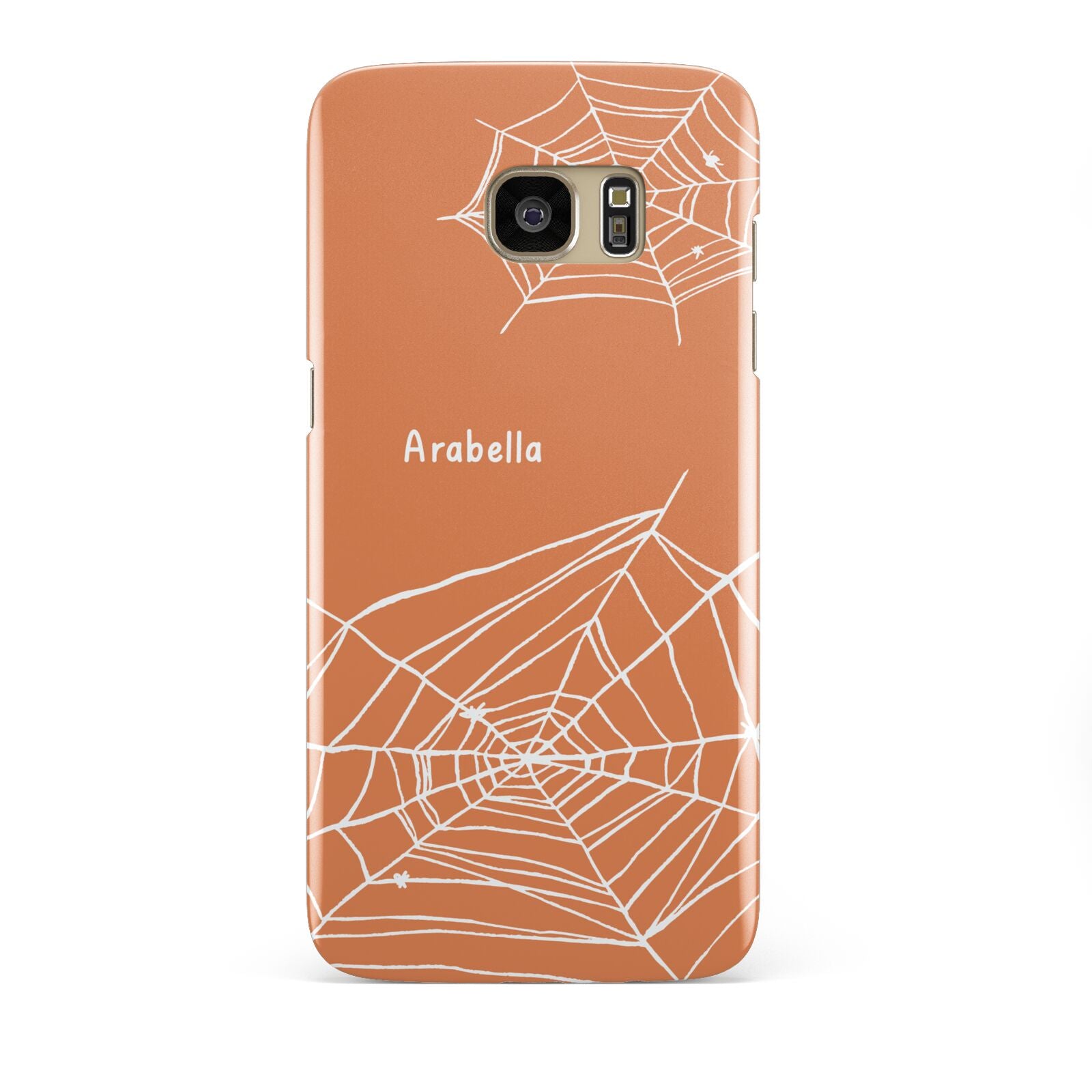 Personalised Orange Cobweb Samsung Galaxy S7 Edge Case