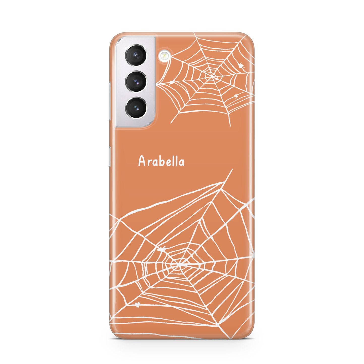 Personalised Orange Cobweb Samsung S21 Case