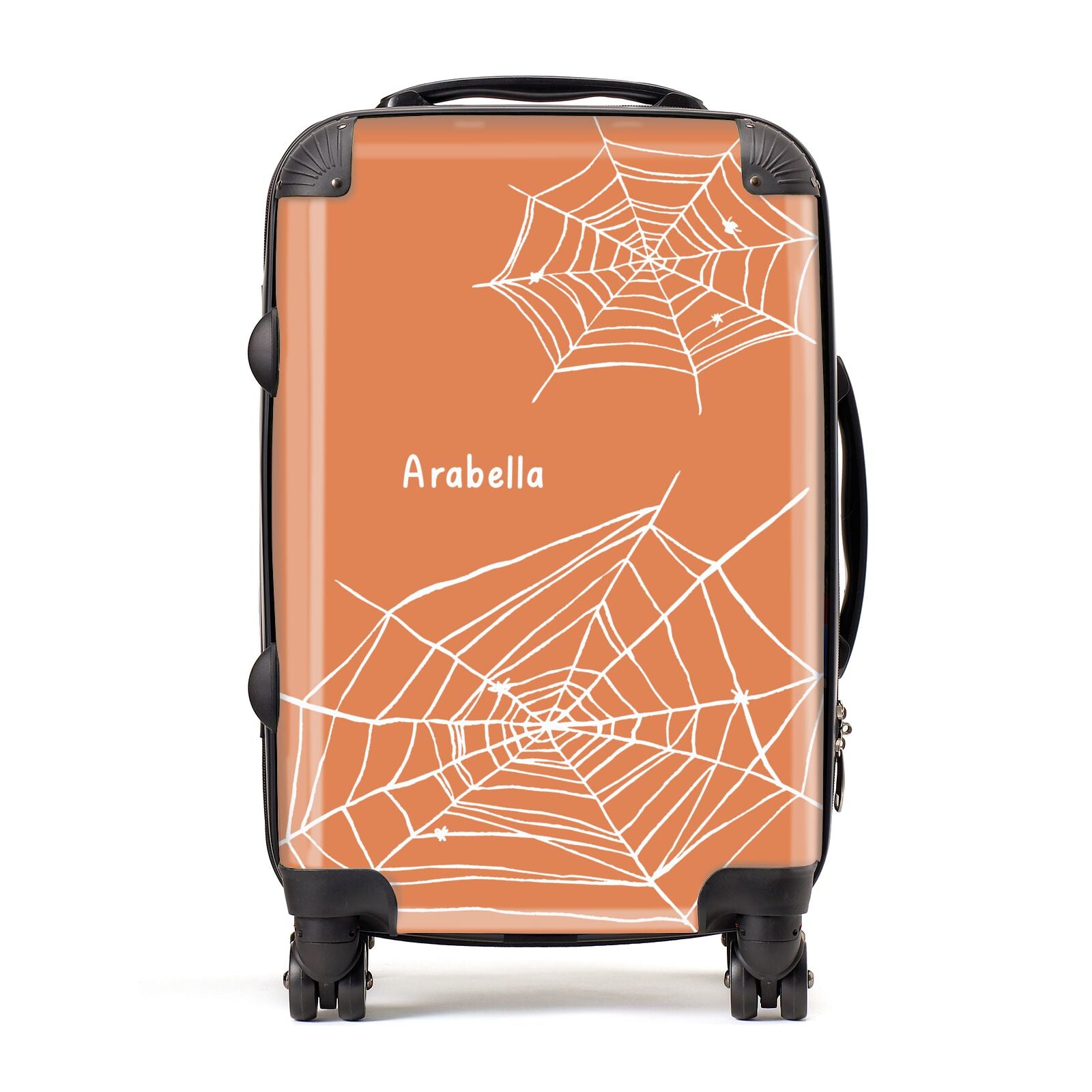 Personalised Orange Cobweb Suitcase