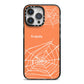 Personalised Orange Cobweb iPhone 14 Pro Max Black Impact Case on Silver phone