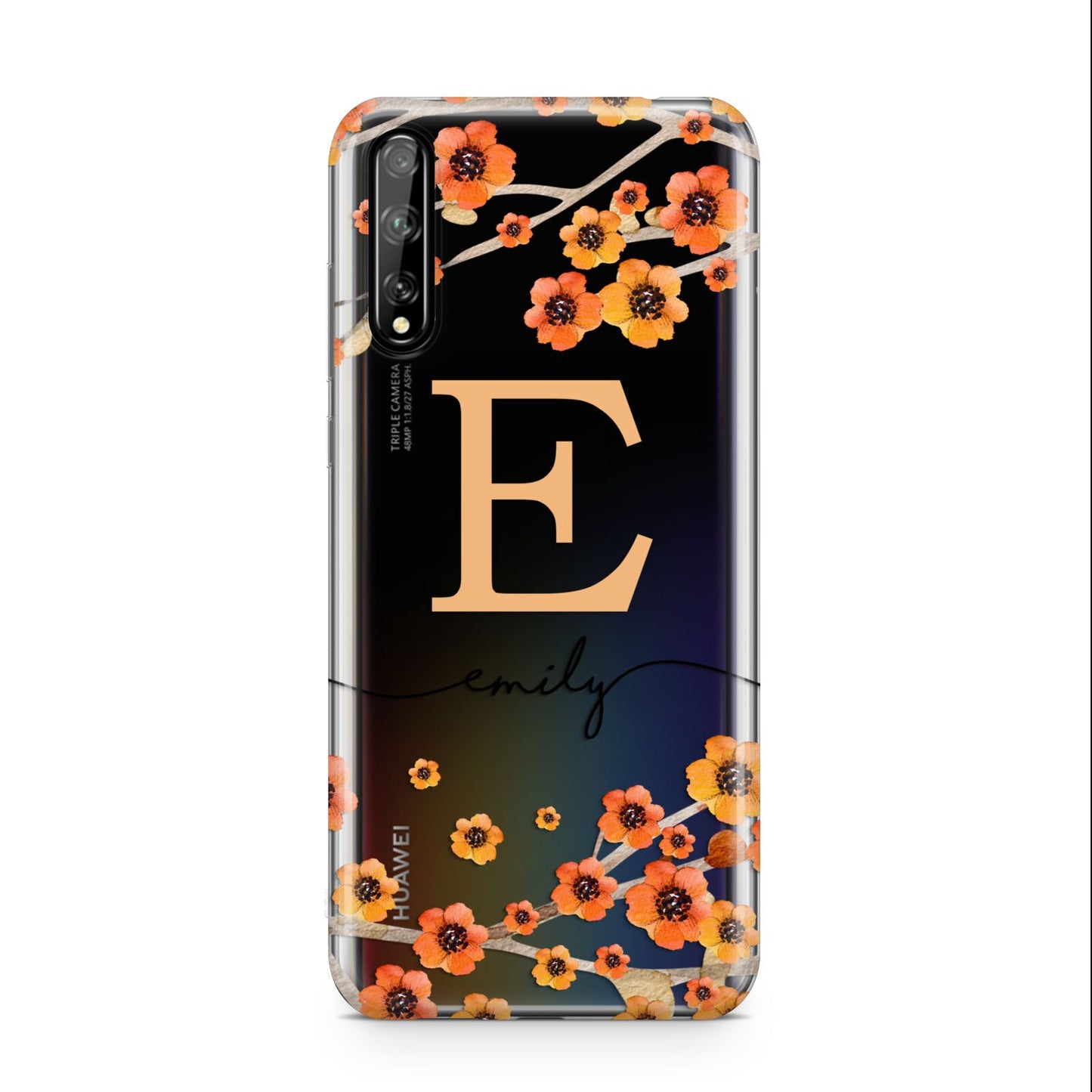 Personalised Orange Flowers Huawei Enjoy 10s Phone Case