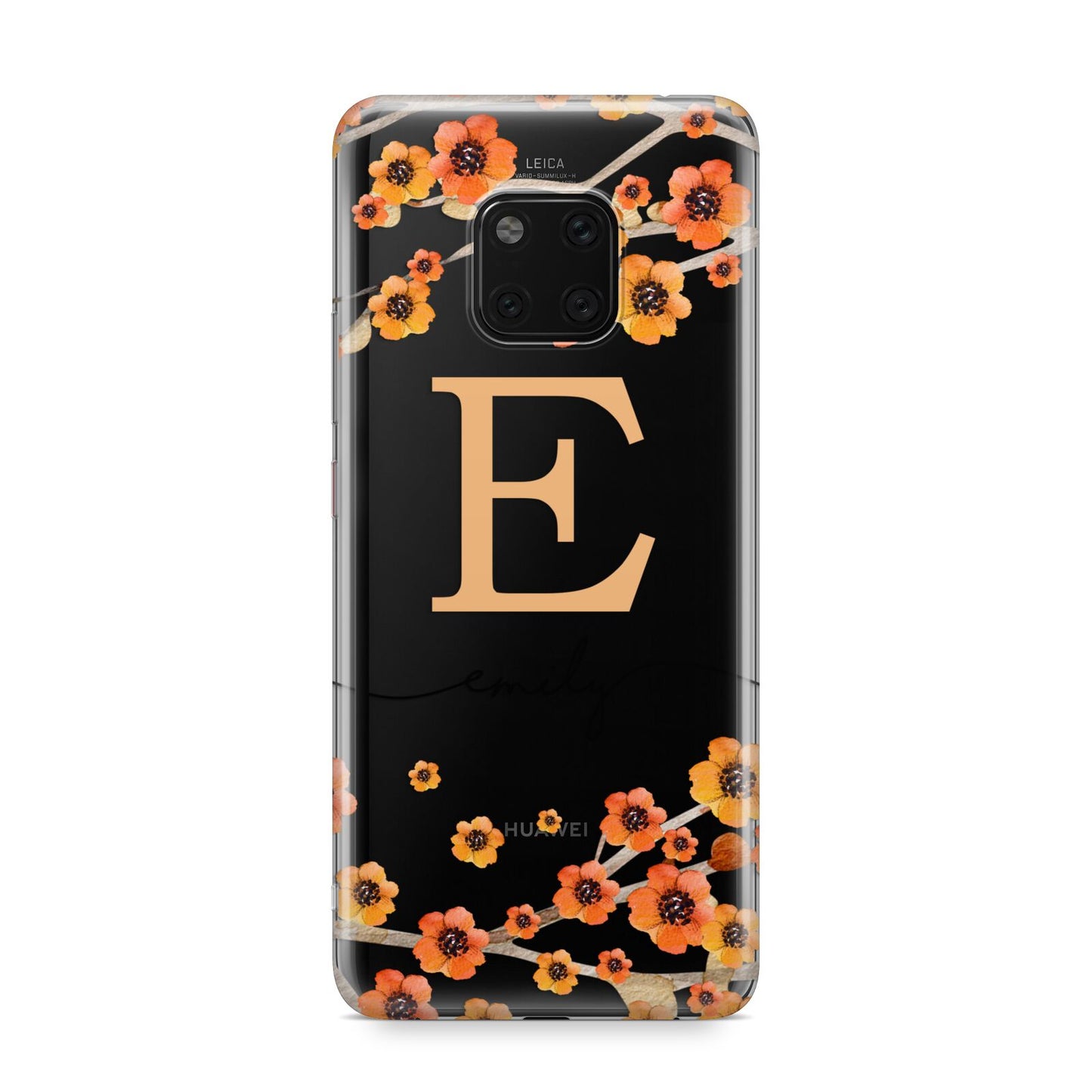 Personalised Orange Flowers Huawei Mate 20 Pro Phone Case