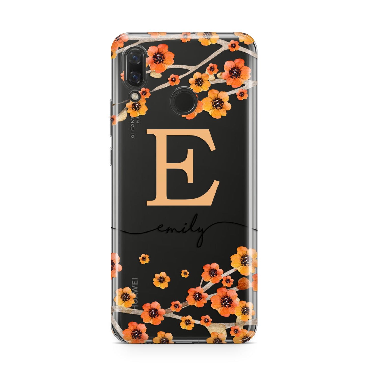 Personalised Orange Flowers Huawei Nova 3 Phone Case