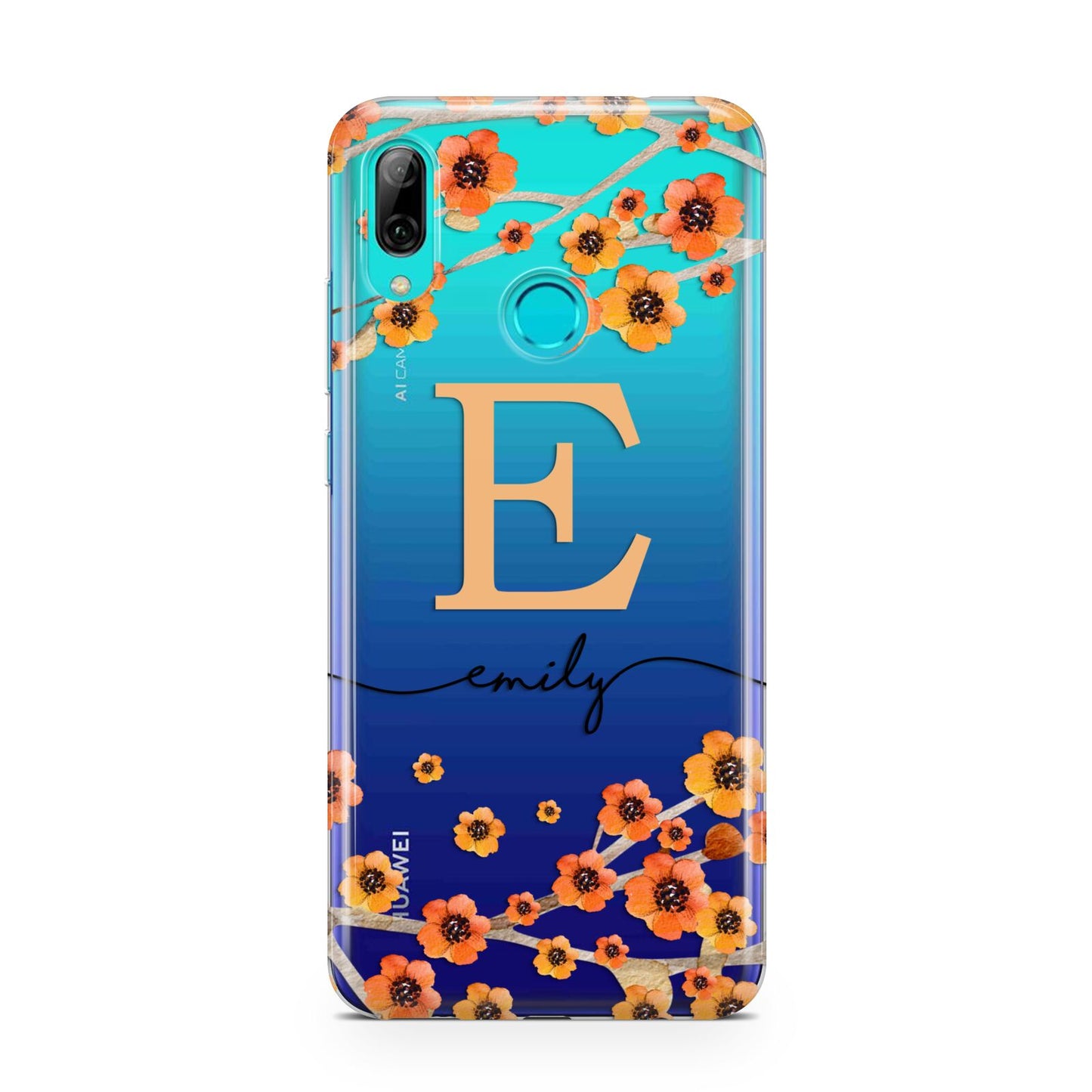 Personalised Orange Flowers Huawei P Smart 2019 Case