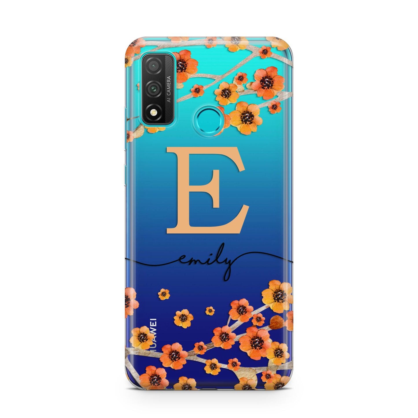 Personalised Orange Flowers Huawei P Smart 2020