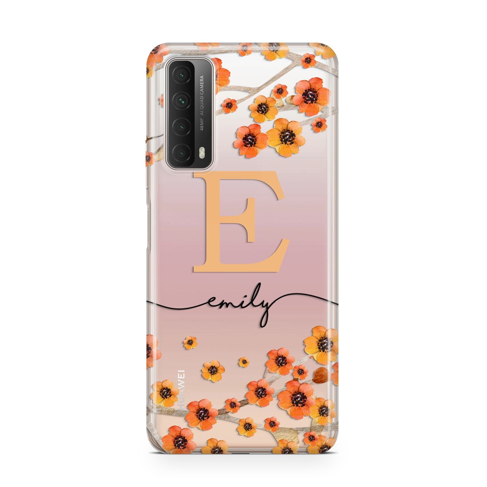 Personalised Orange Flowers Huawei P Smart 2021