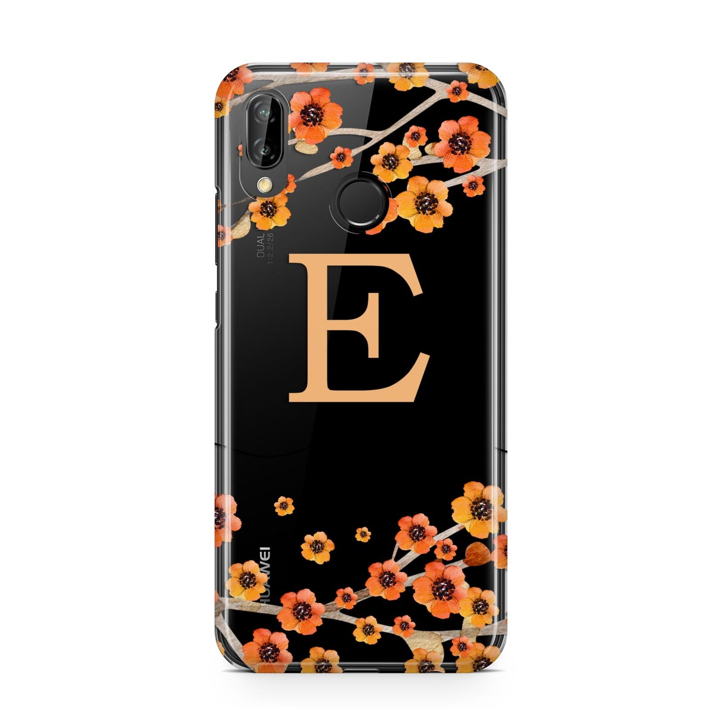 Personalised Orange Flowers Huawei P20 Lite Phone Case