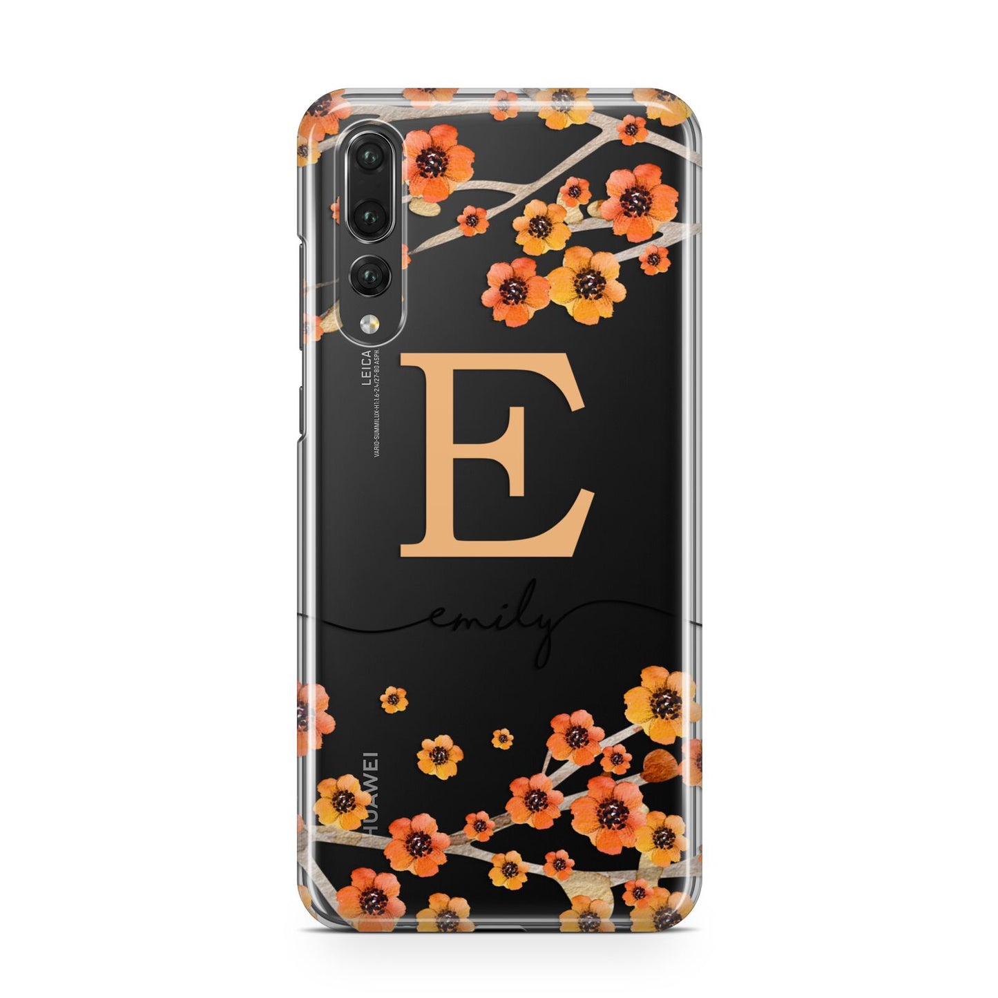 Personalised Orange Flowers Huawei P20 Pro Phone Case