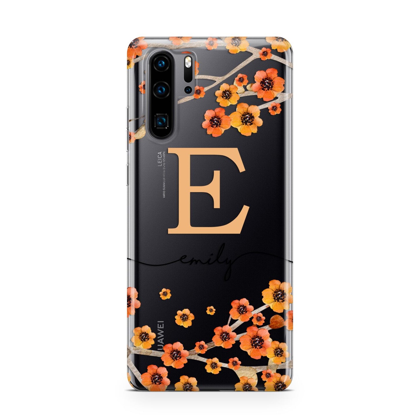 Personalised Orange Flowers Huawei P30 Pro Phone Case