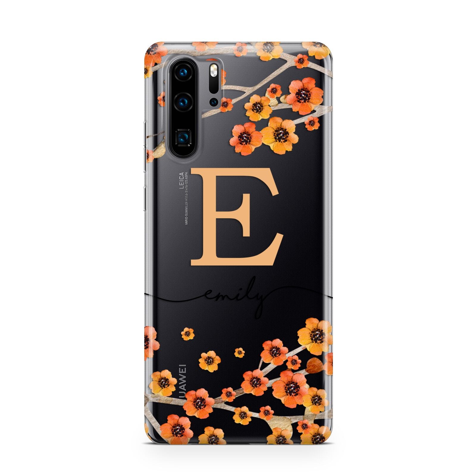 Personalised Orange Flowers Huawei P30 Pro Phone Case