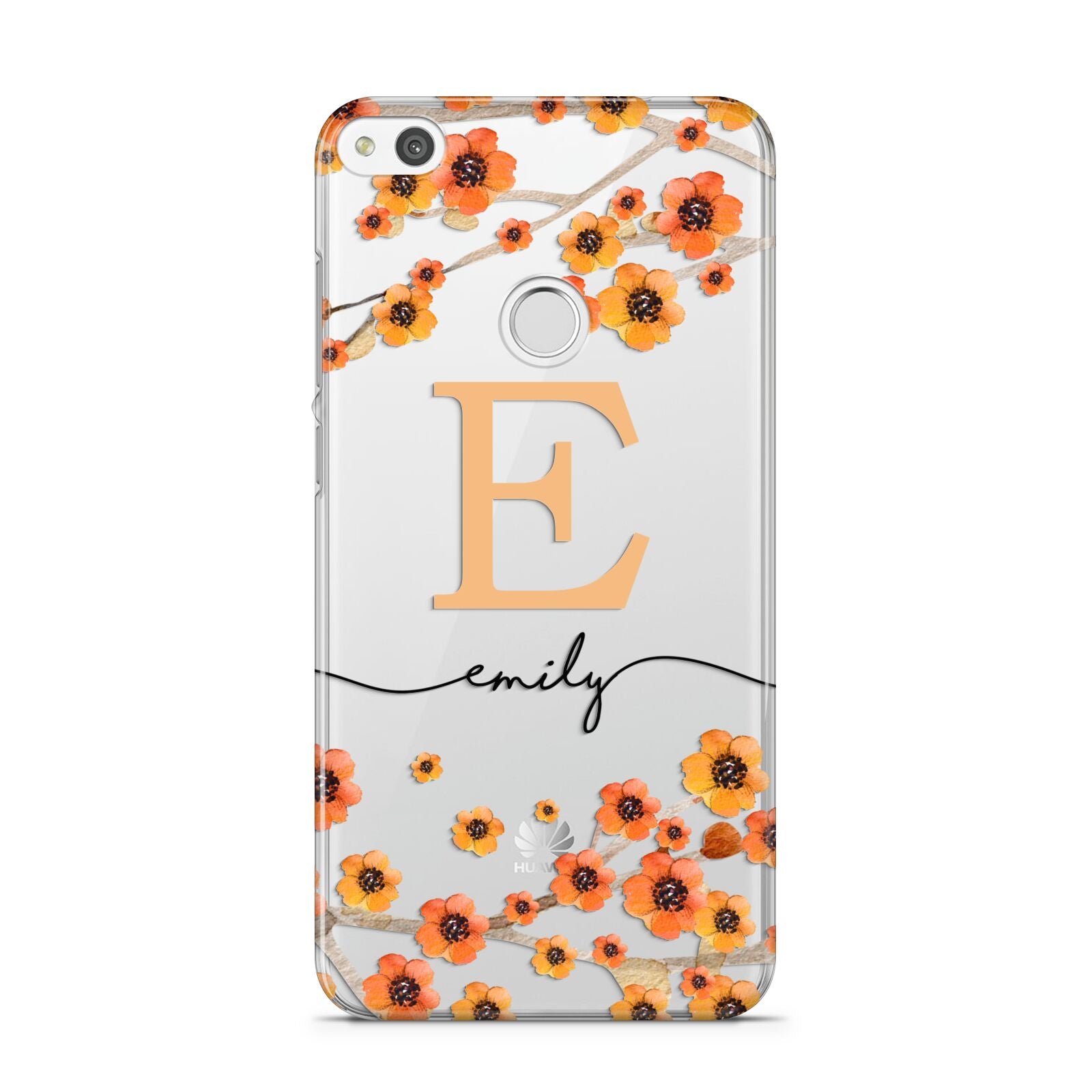 Personalised Orange Flowers Huawei P8 Lite Case