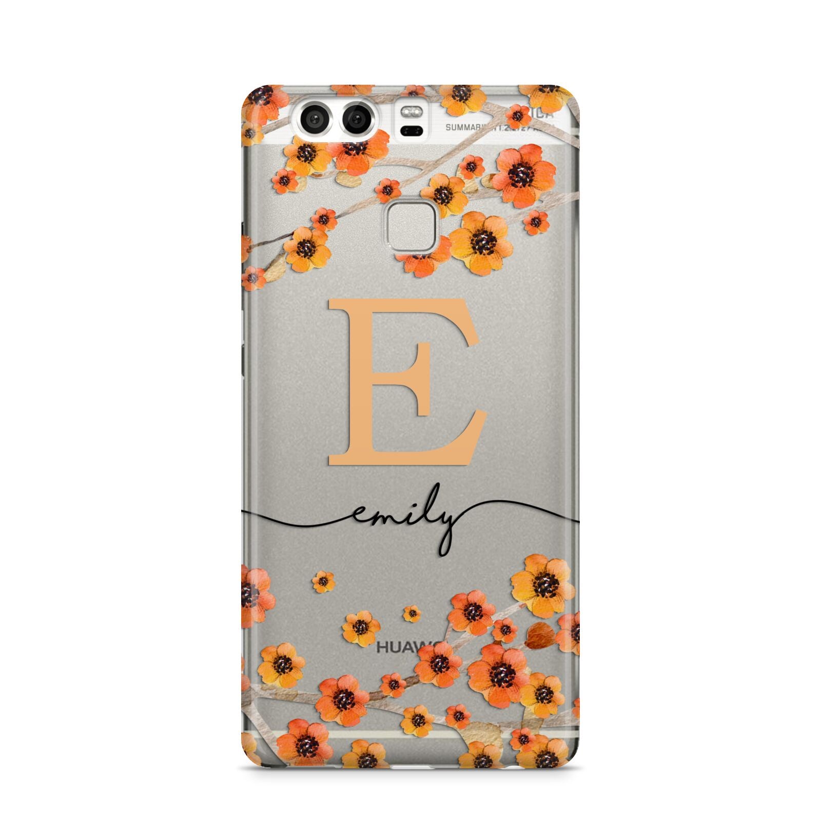 Personalised Orange Flowers Huawei P9 Case