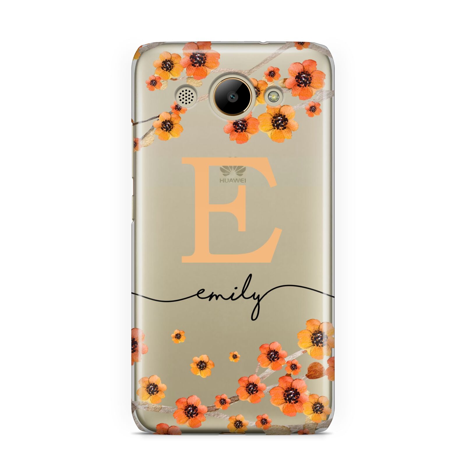 Personalised Orange Flowers Huawei Y3 2017