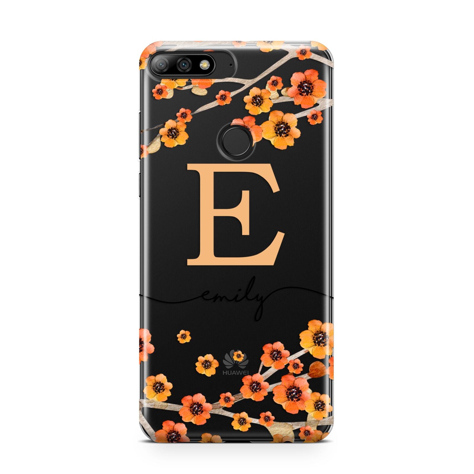 Personalised Orange Flowers Huawei Y7 2018