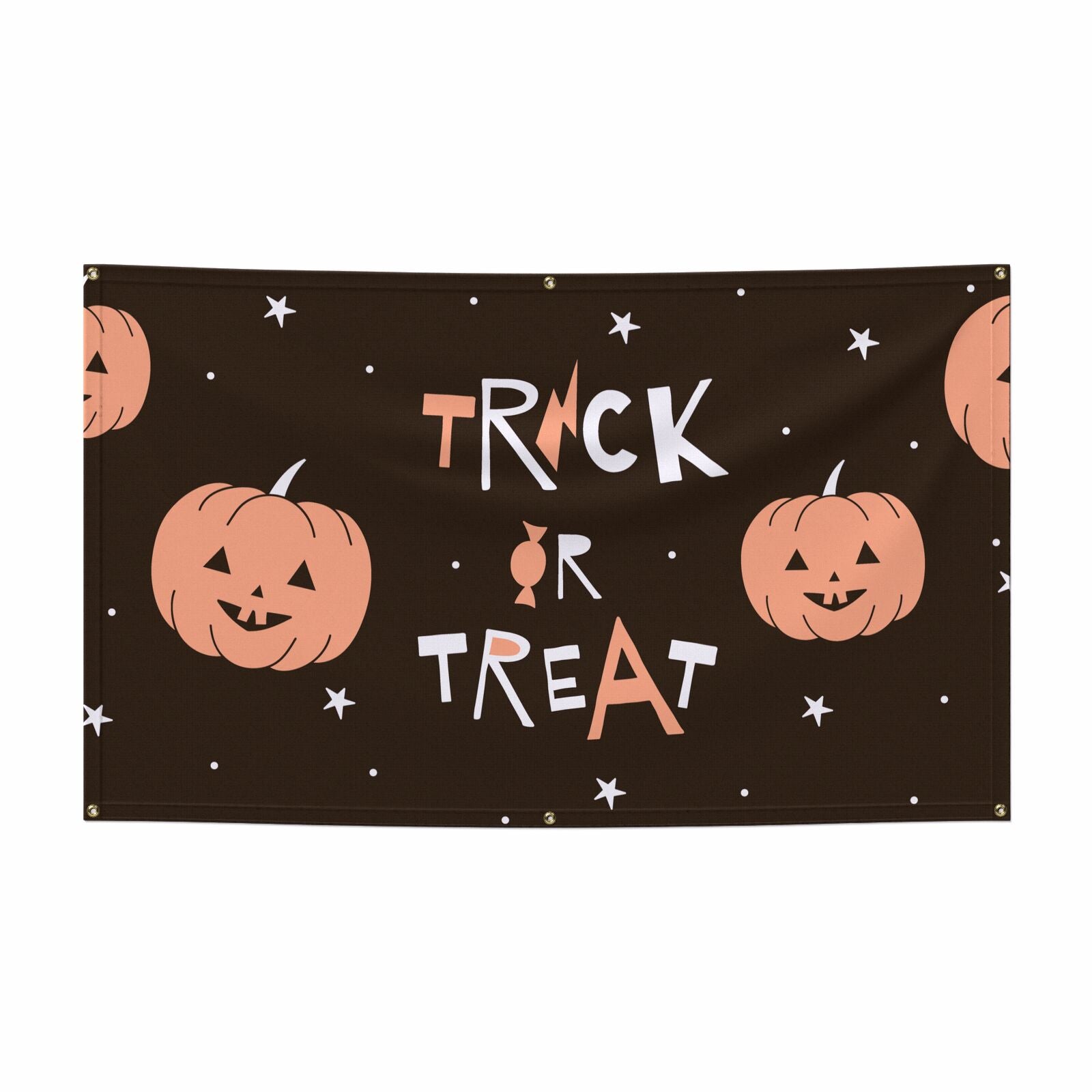 Personalised Orange Pumpkin 5x3 Vinly Banner with Grommets