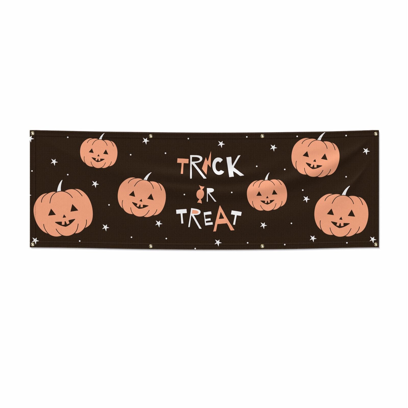 Personalised Orange Pumpkin 6x2 Vinly Banner with Grommets